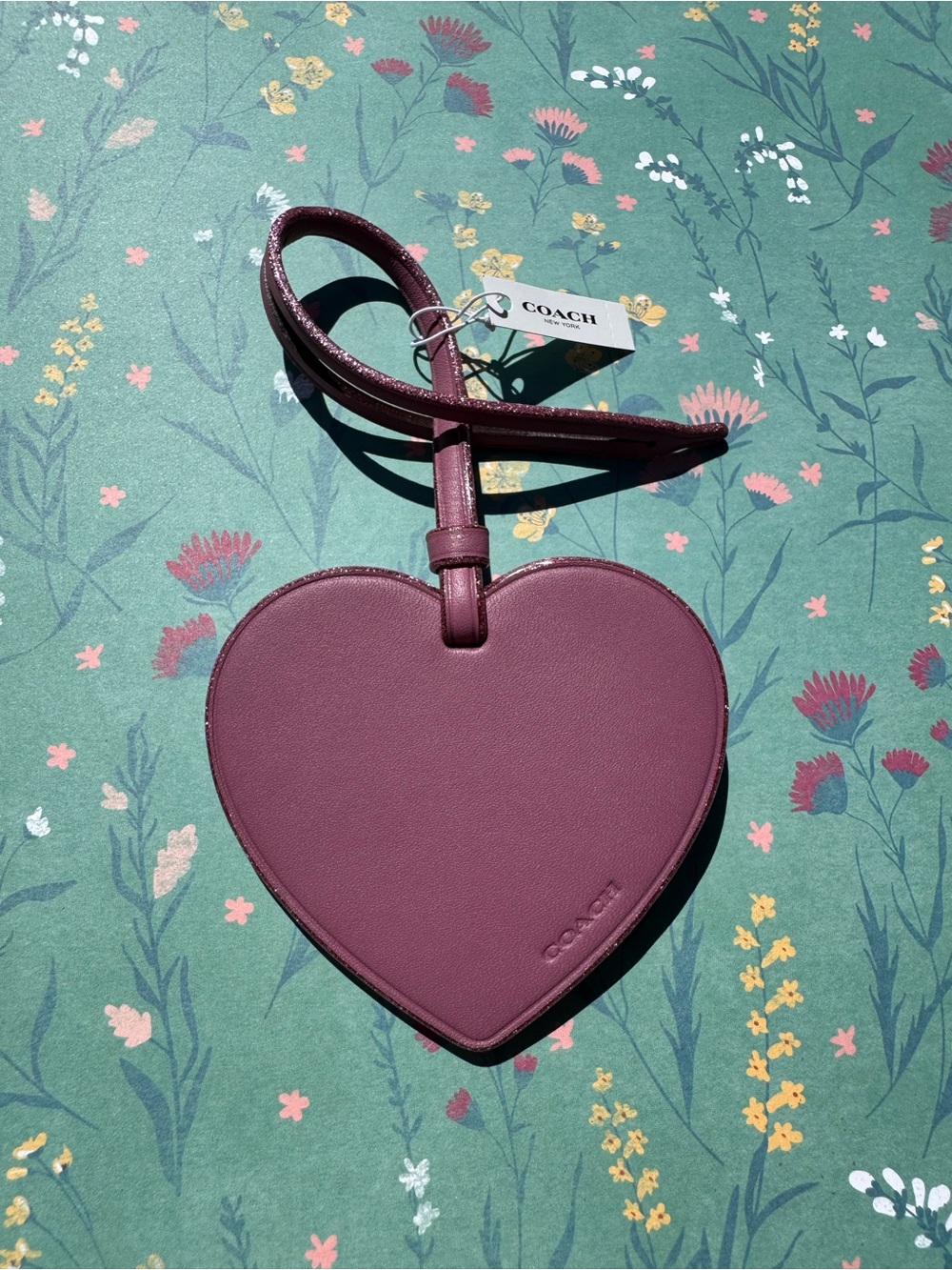 Coach Heart Ornament Hang Tag Bag Charm 21517